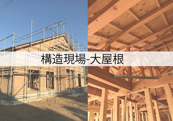 【現場スケッチ】構造現場 ~大屋根の家(石岡市O様邸)~