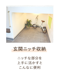 玄関ニッチ収納 ニッチな部分を上手に活かすとこんなに便利